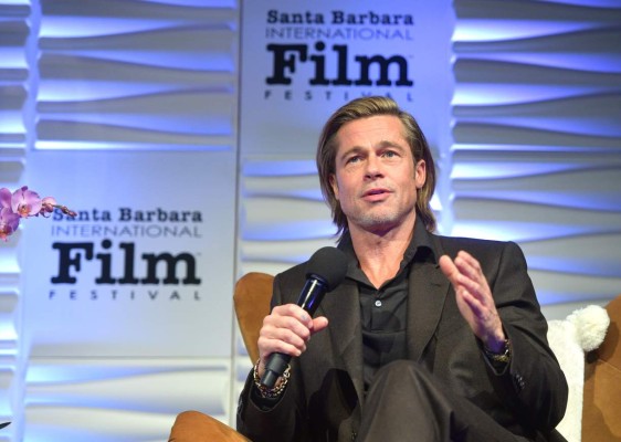 SANTA BARBARA, CALIFORNIA - JANUARY 22: Brad Pitt speaks onstage at the Maltin Modern Master Award Honoring Brad Pitt during the 35th Santa Barbara International Film Festival at the Arlington Theatre on January 22, 2020 in Santa Barbara, California. Matt Winkelmeyer/Getty Images for SBIFF/AFP