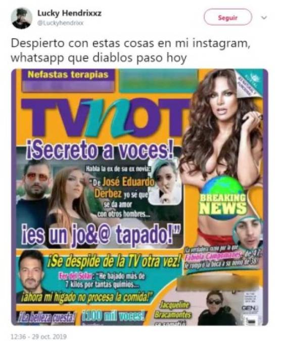 No queda del todo claro si Lucía Camargo (AKA Lucky Hendrixxz) fue parte de está historia. La joven ha estado compartiendo la portada de TV Notas en Twitter e Instagram, sin embargo no desmiente ni confirma dicha información.<br/>