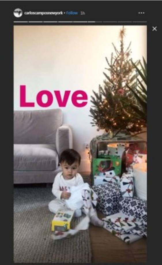 Carlos Campos también compartió la emoción de su primogénito Cruz por estas fechas.