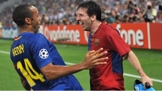 Thierry Henry y Lionel Messi durante su etapa en el Barcelona del 2007 al 2010.