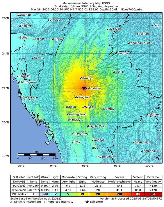 Las aterradoras imágenes de los escombros del terremoto en Birmania, Tailandia y el suroeste de China