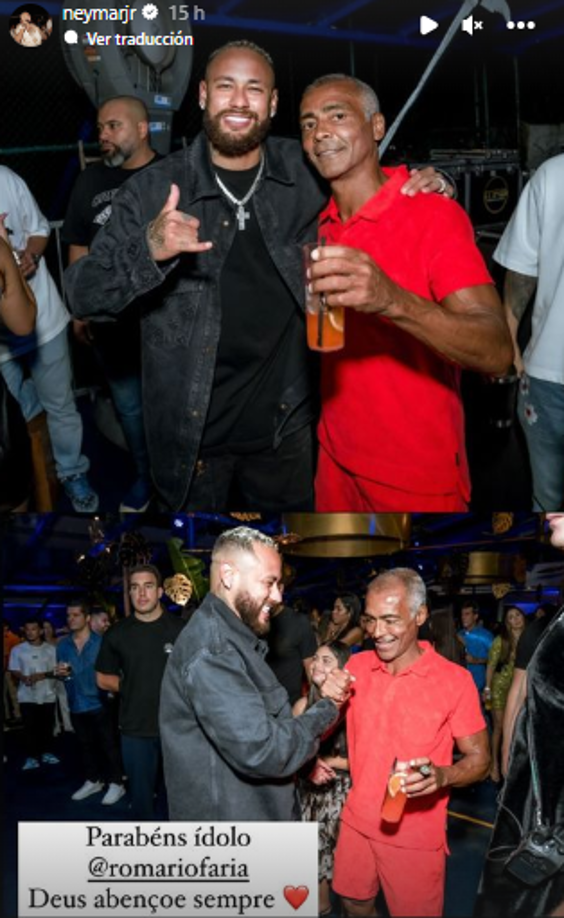 Así apareció Neymar en la fiesta de Romario y su cambio físico sorprendió a muchos de sus seguidores.