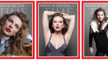Imágenes de las portadas de la revista Time que anuncian a la cantautora estadounidense Taylor Swift como la Persona del Año 2023 .
