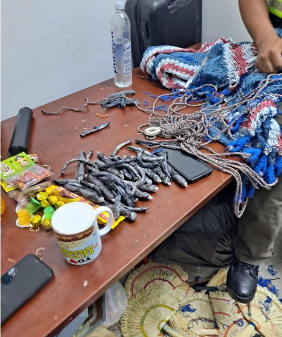 Los agentes de la Dlcn detuvieron a Óscar Sierra al detectar la droga en las artesanías.