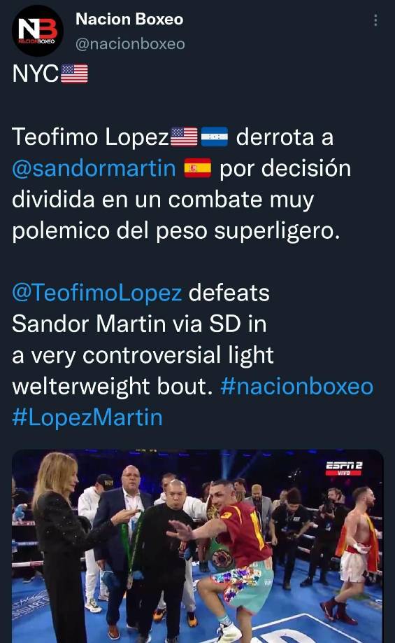 Enfado en España por triunfo de Teófimo: “Estafa y atraco”