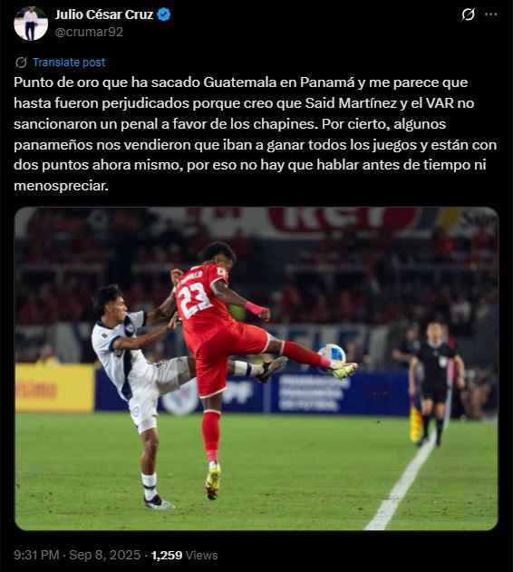 Indignación contra Said Martínez tras polémica en el Panamá vs Guatemala