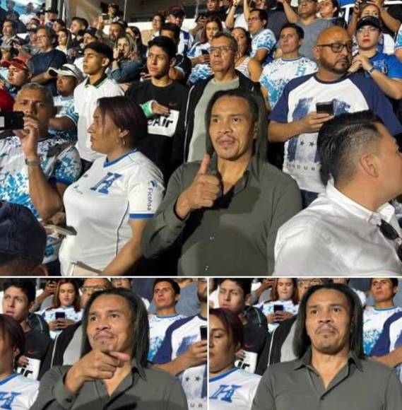 Julio César ’Rambo’ de León reapareció en el estadio Nacional Chelato Uclés para ver a la Selección de Honduras ante México. La leyenda catracha llamó la atención con su look.