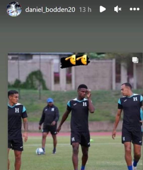 Daniel Carter Bodden debutó en el Honduras vs Guatemala y en su cuenta oficial de Instagram dejó un emoji.