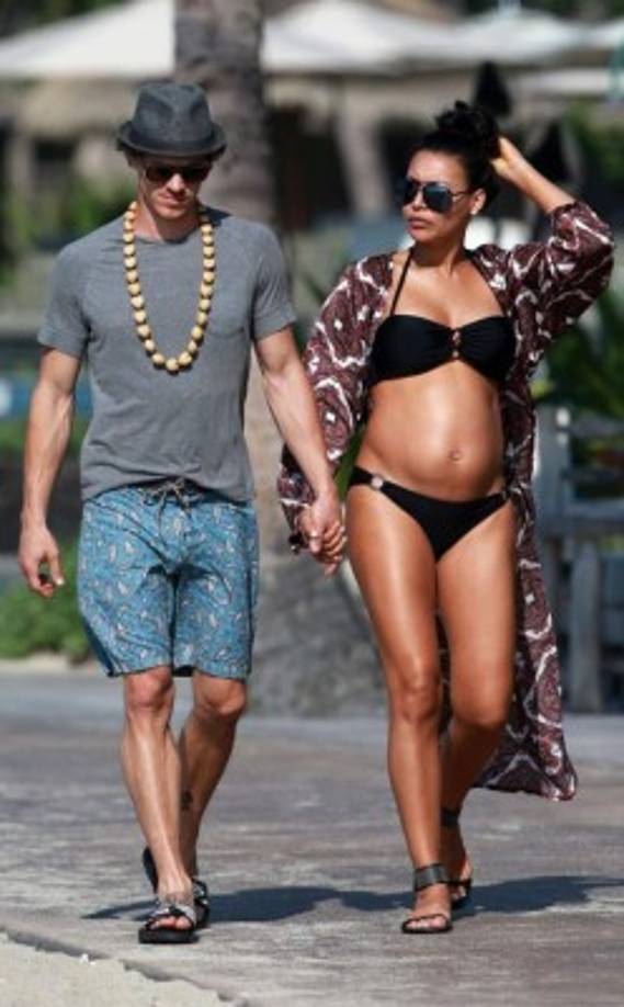 La actriz Naya Rivera en unas vacaciones en su primer embarazo.