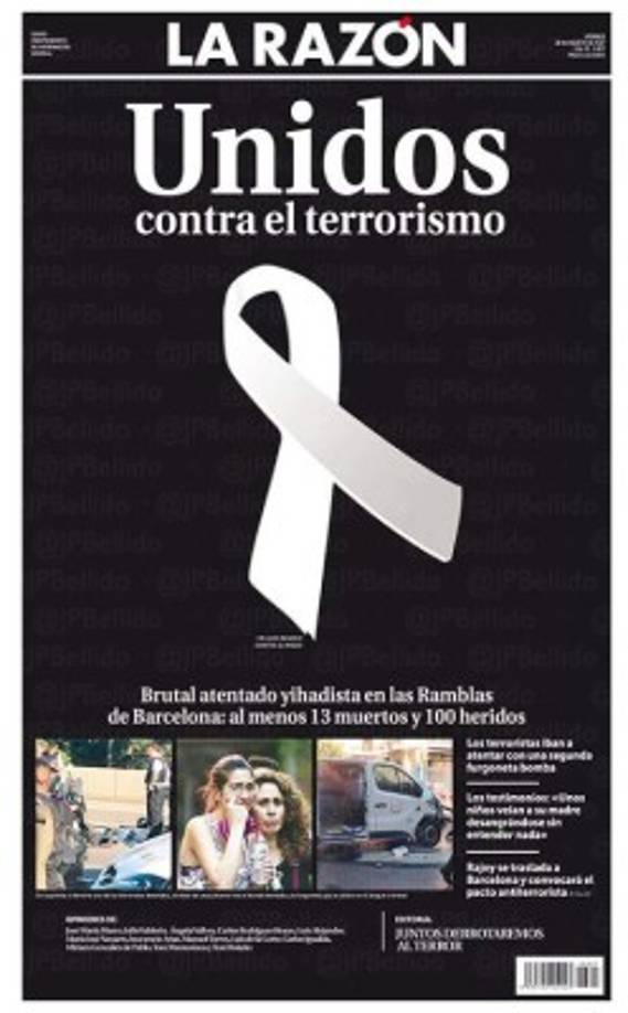 El luto se hizo presente en la portada del diario LA RAZÓN.
