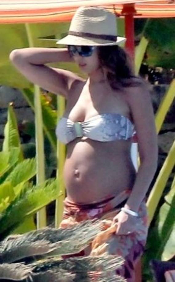La actriz Jessica Alba durante su segundo embarazo.