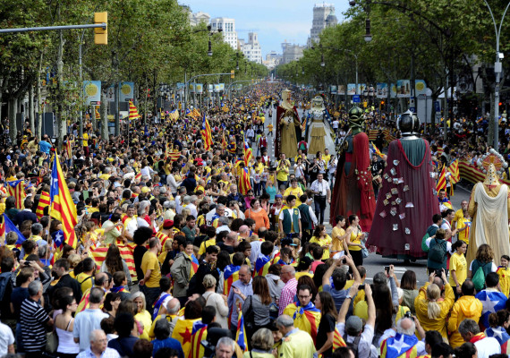 Cadena humana independentista en Cataluña
