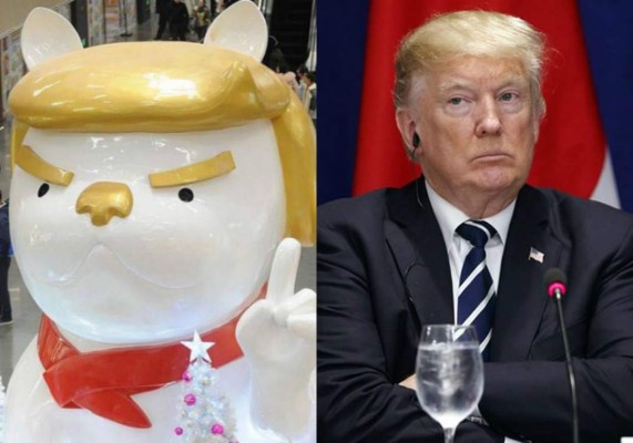 Trump vuelve a inspirar estatuas chinas para el Año Nuevo, ahora como perro