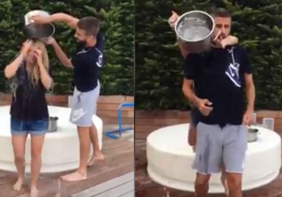 Shakira golpea a Piqué al hacer #IceBucketchallenge
