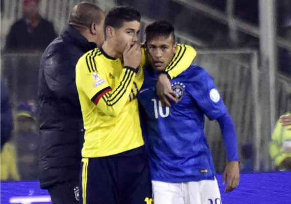 James aconsejó a Neymar tener calma tras provocar trifulca