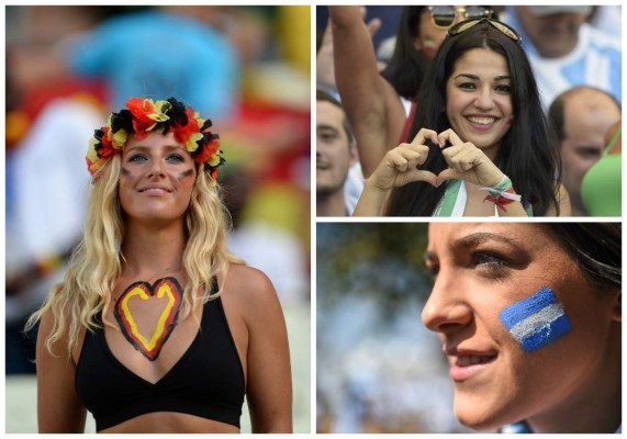 Bellas argentinas, iranís y alemanas disfrutaron de los partidos en Brasil