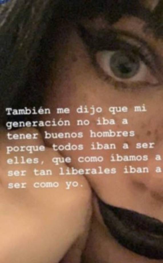 “Te han de seguir puros señores cochinos y gente de tu escuela, si no ¿quién más te seguiría?”. “También dijo que en mi generación no iba a haber buenos hombres, que como íbamos a ser tan liberales iban a ser como yo”, dijo Elisa en sus stories de Instagram.