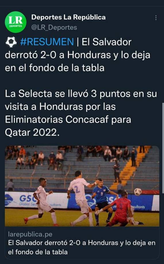 “Honduras en el fondo de la tabla”, es otro de los medios internacionales sobre la escuadra hondureña.