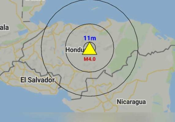 Un temblor de magnitud 4.0 se registró este martes en Honduras