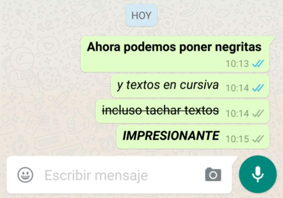 Cómo usar negritas y cursivas en WhatsApp