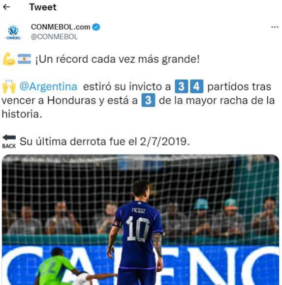 “Un récord cada vez más grande”, destacaron en las redes sociales de la Conmebol.