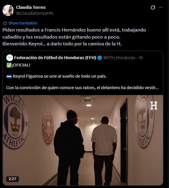 Revuelo por Keyrol Figueroa a Honduras: esto dicen tras anunciar su decisión