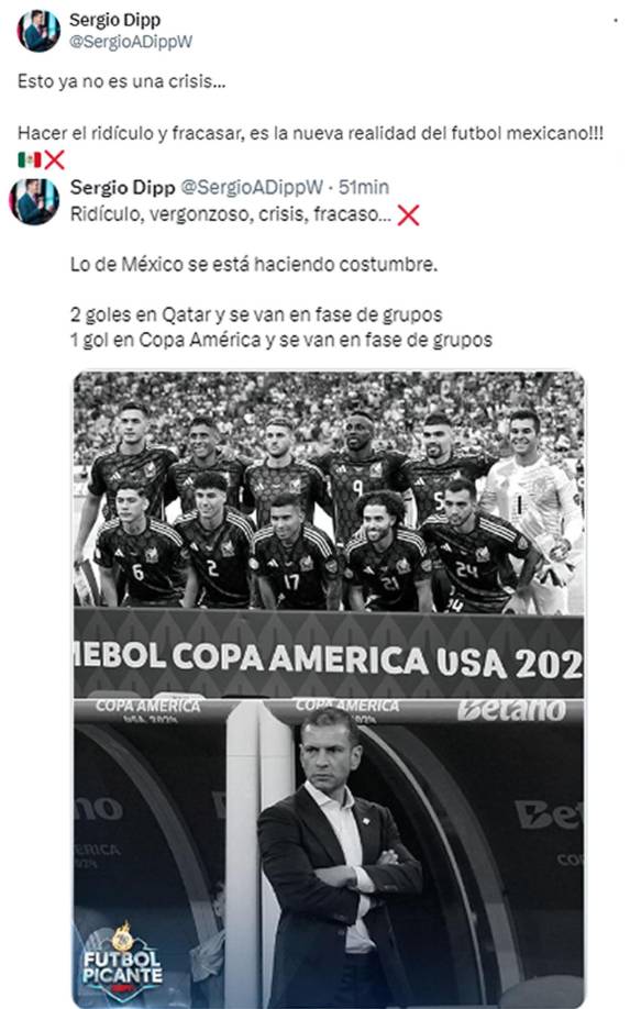 Sergio Dipp, periodista de ESPN, dice que lo de México “ya no es una crisis”, pues considera que “Hacer el ridículo y fracasar, es la nueva realidad del fútbol mexicano”.