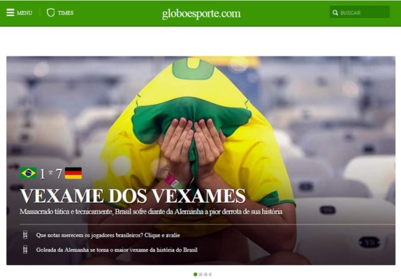 Prensa brasileña califica de 'humillación' y 'vergüenza' la goleada alemana