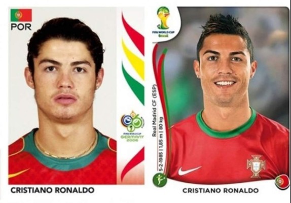 El antes y el después de los jugadores en las vistas del álbum Panini