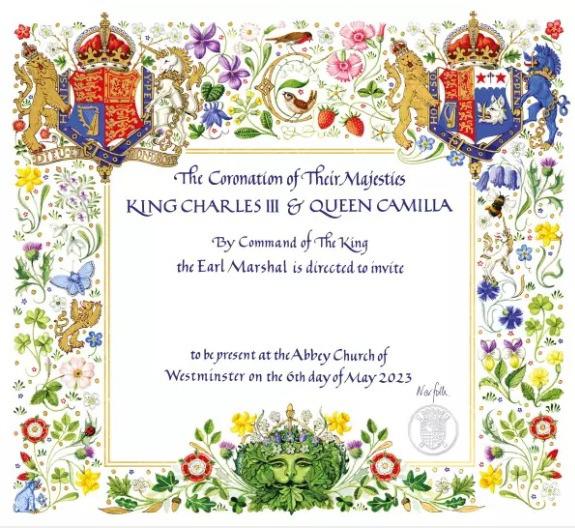 Fotografía de la invitación a la Coronación.