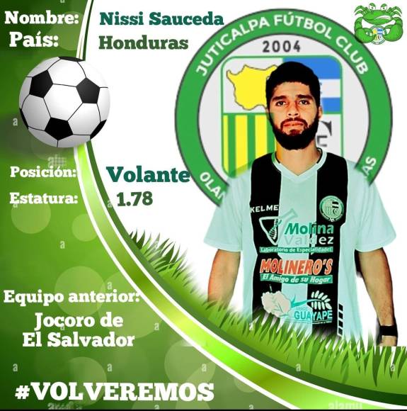 El Juticalpa FC anunció el fichaje del volante hondureño Nissi Sauceda, quien llega procedente del Jocoro FC de El Salvador.