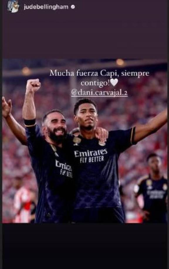Jude Bellingham espera contar con Carvajal en el Real Madrid lo más pronto posible: “Mucha fuerza Capi”