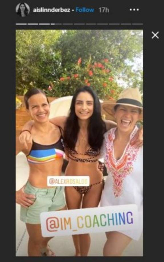 En varias publicaciones en Instagram Stories, Aislinn presentó a la 'culpable' de su envidiable figura.