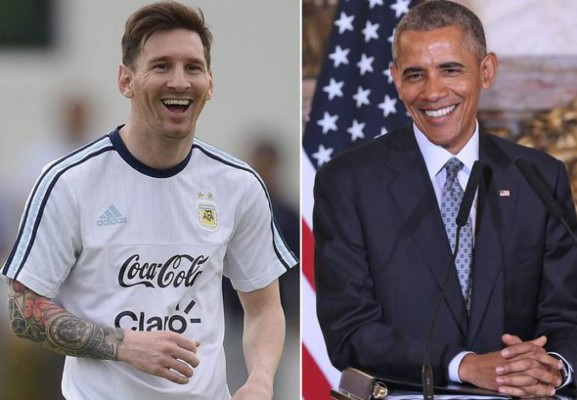 Messi sorprendió a las hijas de Barack Obama