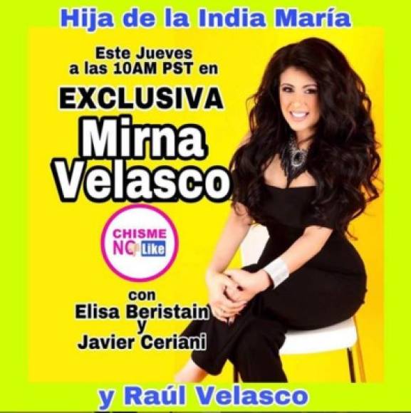 Mirna Velasco (50) reveló en una entrevista al programa 'Chisme No Like' el secreto más grande de 'La India Maria' y Raúl.