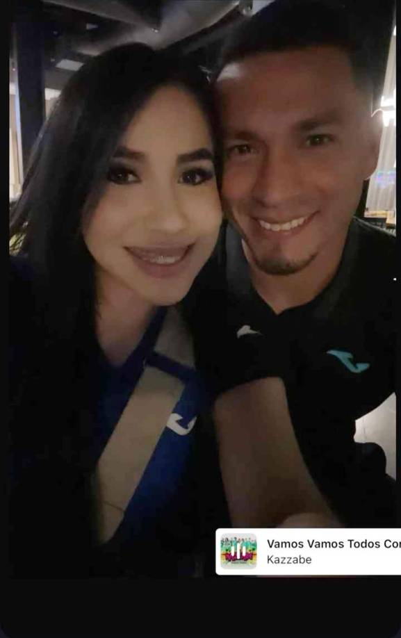 Marlon Licona, portero de la Selección de Honduras, también celebró con su esposa Maybey Ramírez.
