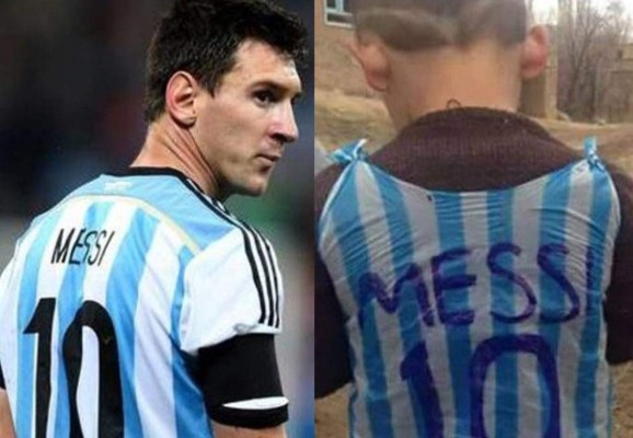 Buscan al niño iraquí con la camiseta de plástico de Messi