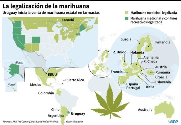 Uruguay se convierte en el primer país en vender marihuana estatal