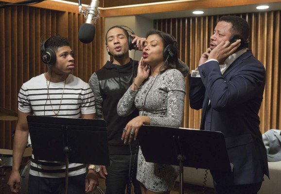 EMPIRE: The Lyon family comes together to record a legacy album in the 'The Lyon's Roar' episode of EMPIRE airing Wednesday, Feb. 25 (9:01-10:00 PM ET/PT) on FOX. Pictured L-R: Bryshere Gray, Jussie Smollett, Taraji P. Henson and Terrence Howard. Â©2015 Fox Broadcasting Co CR: Chuck Hodes/FOX