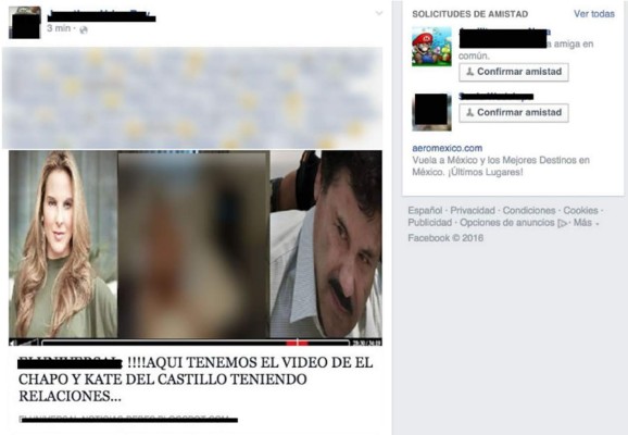 El nuevo virus en Facebook: video íntimo de Kate y 'El Chapo' Guzmán