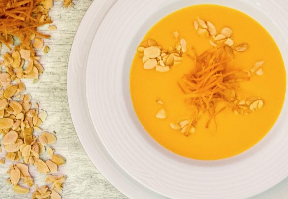 Crema de zanahoria, naranja y jengibre