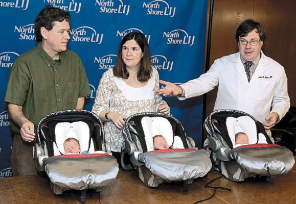 Nacen trillizos idénticos con fertilización in vitro