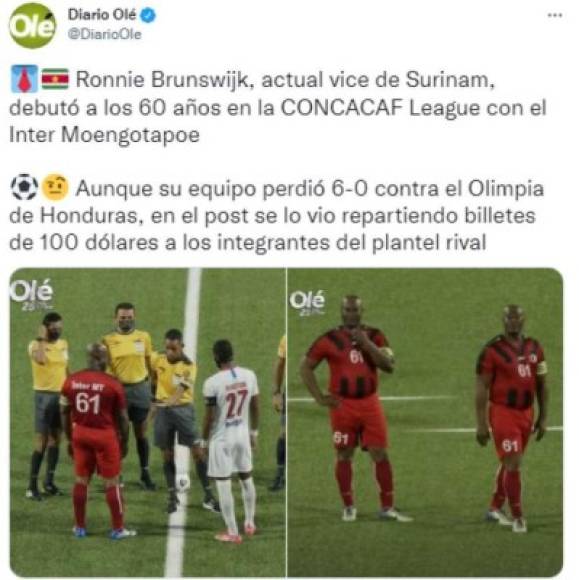 El Diario Olé de Argentino fue uno de los que se pronunció sobre lo que vivió Olimpia en Surinam por la Liga Concacaf.