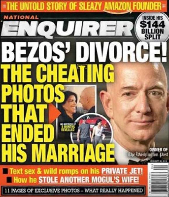 La revista Enquirer publicó las primeras imágenes de la infidelidad de Bezos con la periodista, en 'una investigación', que según la revista les llevó varias meses.