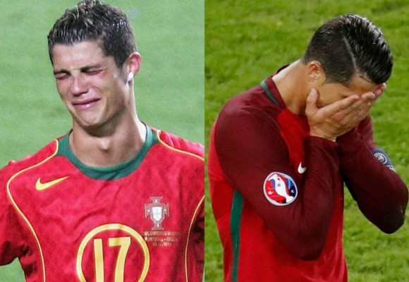 Cristiano Ronaldo volvió a llorar en una final de la Euro