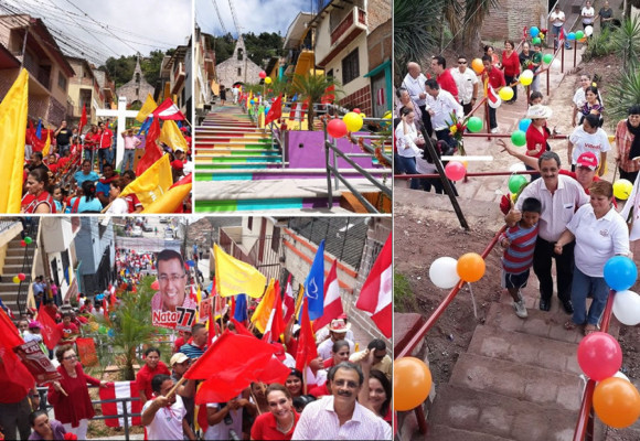 Inaugurando obras sociales cierra campaña Villeda