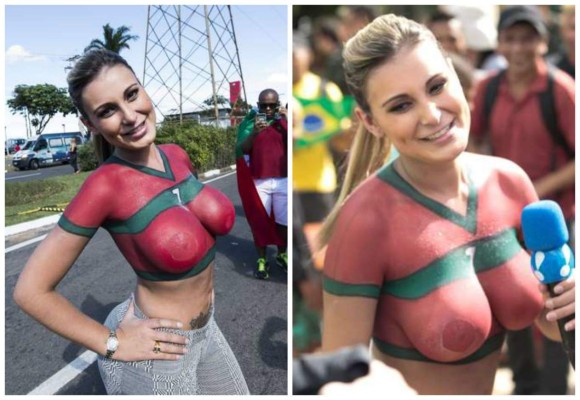 Modelo brasileña dio una sensual bienvenida a Cristiano en Brasil