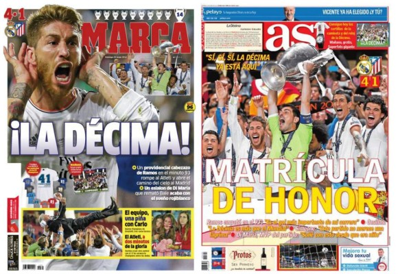 La Décima reina en las portadas de la prensa española