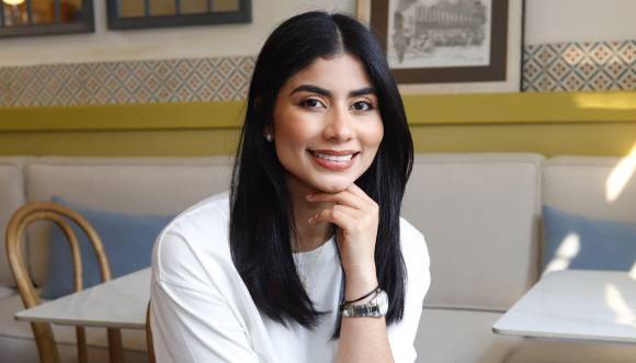 Katherine posó entusiasmada para el lente de LA PRENSA después de una amena entrevista.