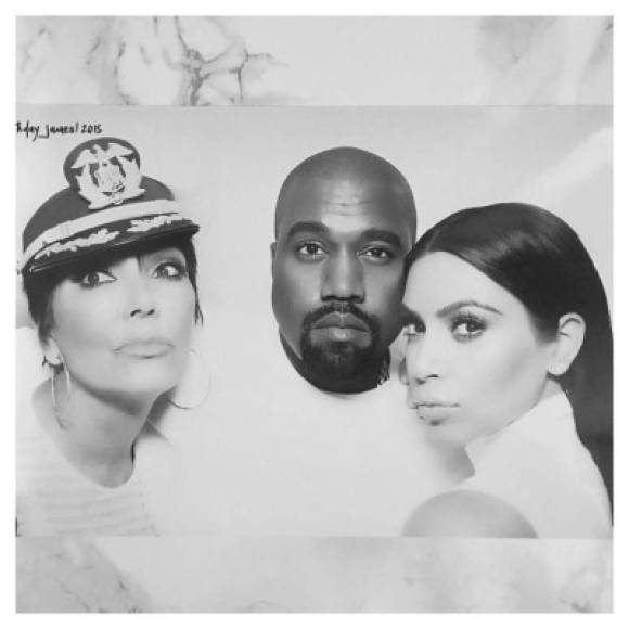 Kris Jenner, Kanye West y Kim Kardashian.